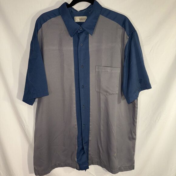 Mens Cubvera Gray/Blue Stripe Leisure Shirt Button Up Sz XXL - Picture 1 of 8